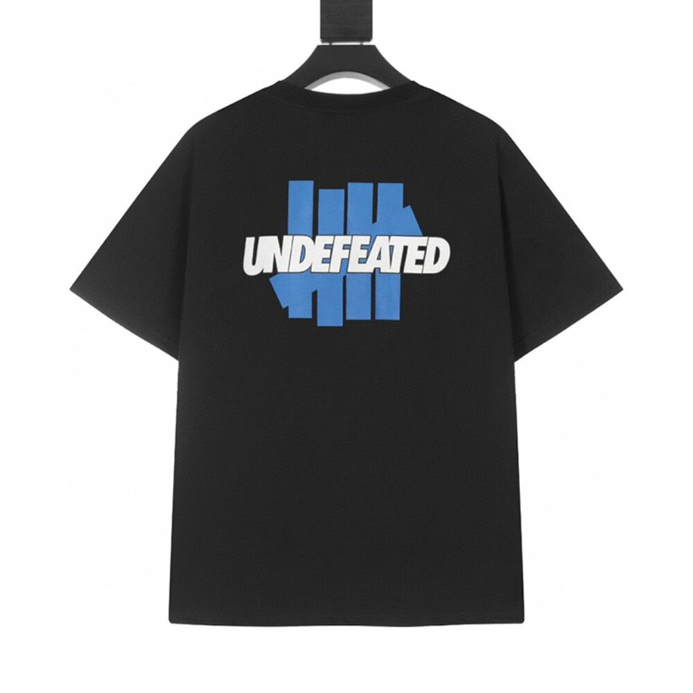 Undefeated Black Classic Blue And White Printed T-Shirt